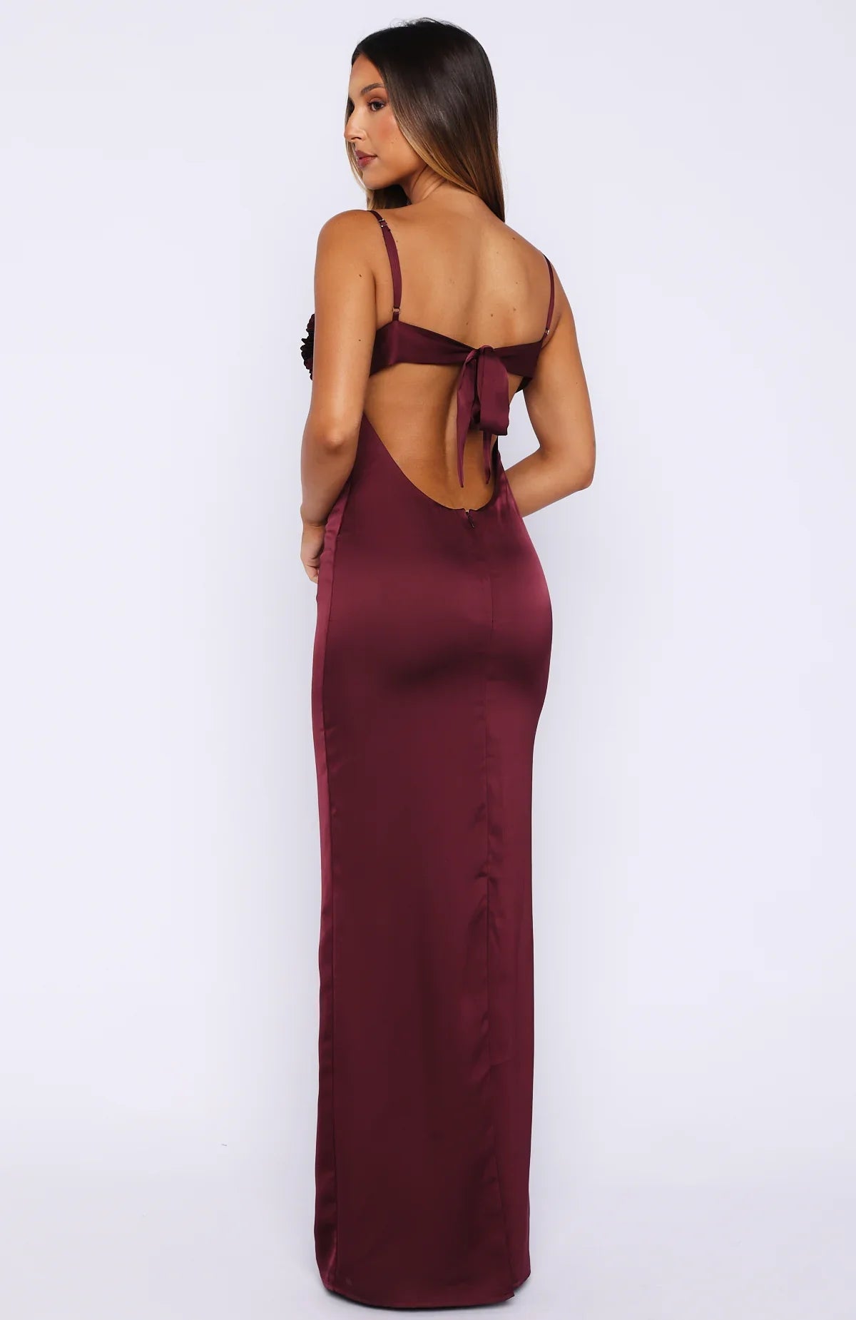 Sweet Petal Maxi Dress Burgundy