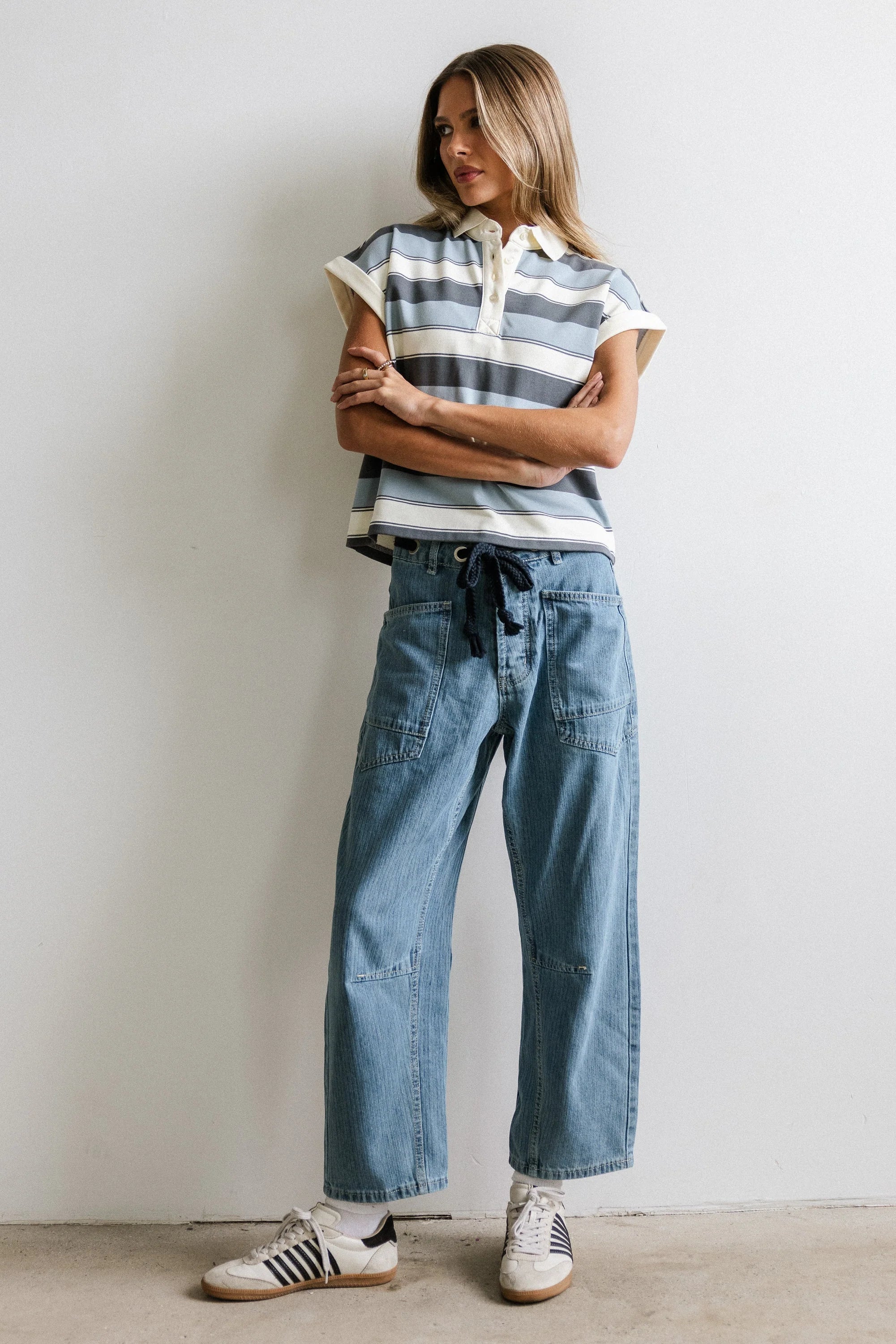 Niko Striped Top in Blue